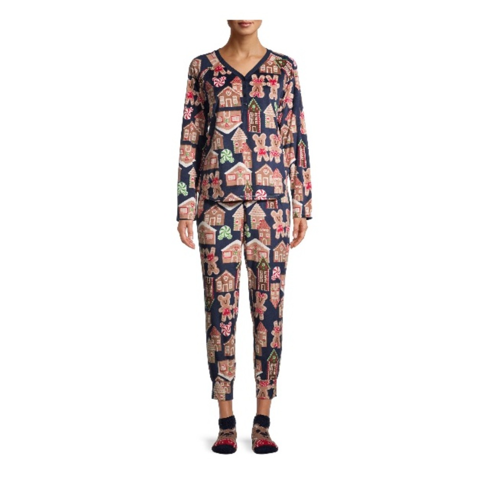 NWT Disney Women's 3-Piece Pajama Set with Socks - Picture 2 of 3